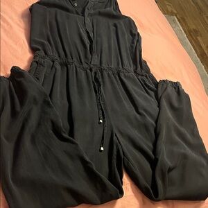 Elegant Black Button-Up Jumpsuit